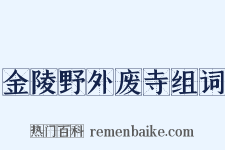 金陵野外废寺组词是什么意思的图片